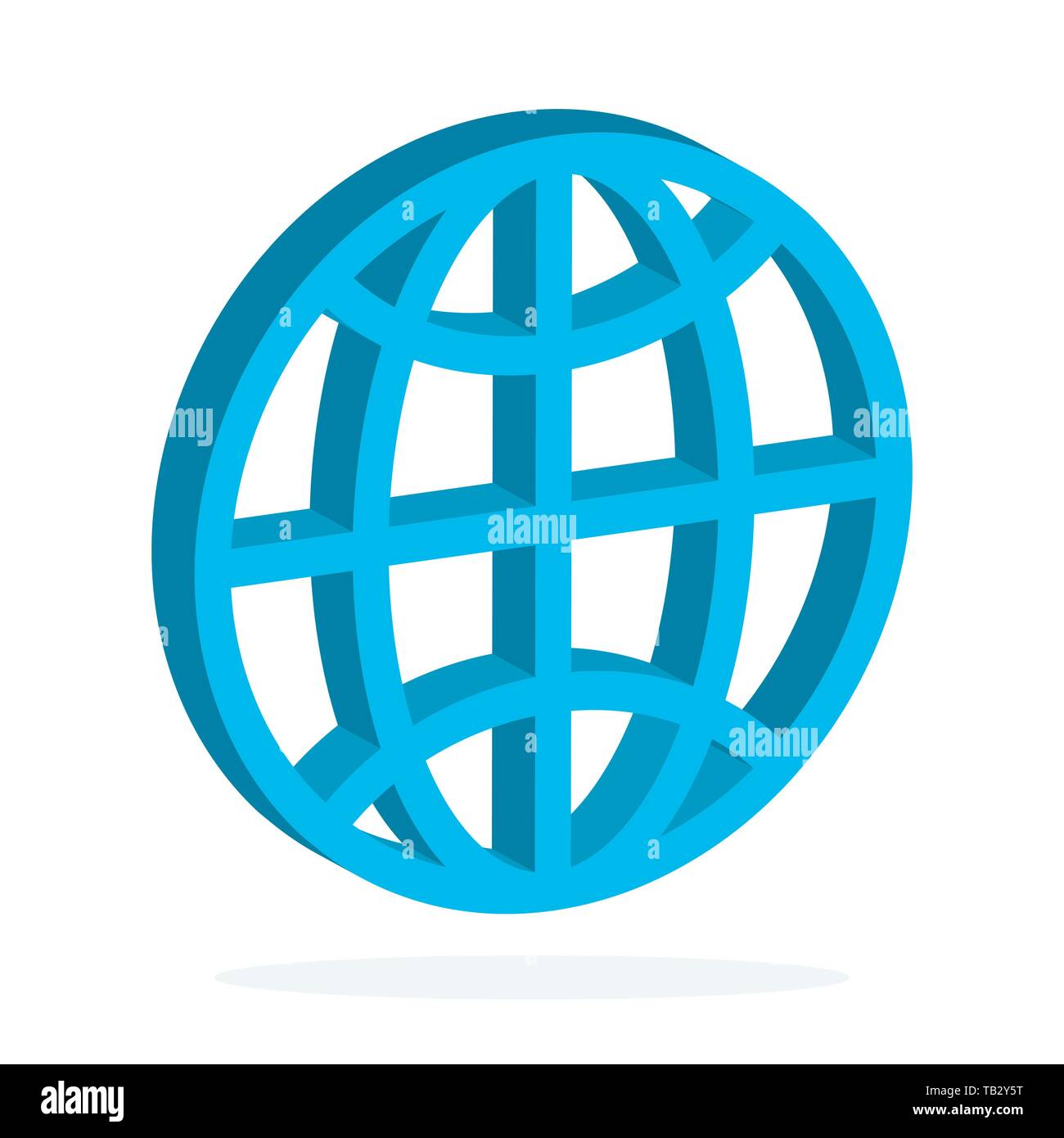 L'icône globe 3D isolés. Vector illustration. Symbole de la Terre. L'icône de la planète. Symbole mondial Illustration de Vecteur