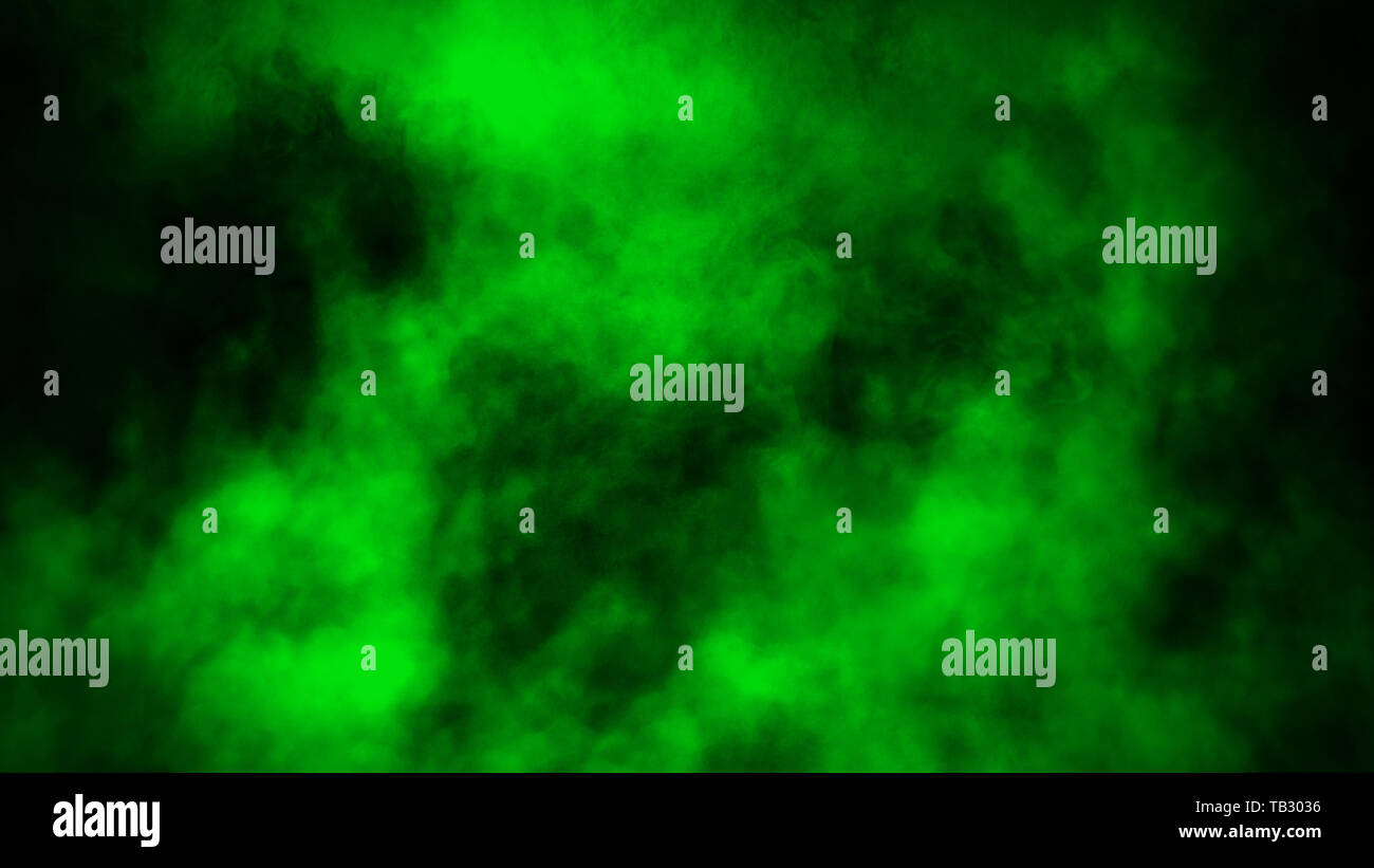Texture abstrait fumée verte se déplace sur un fond noir . L'élément de conception Banque D'Images