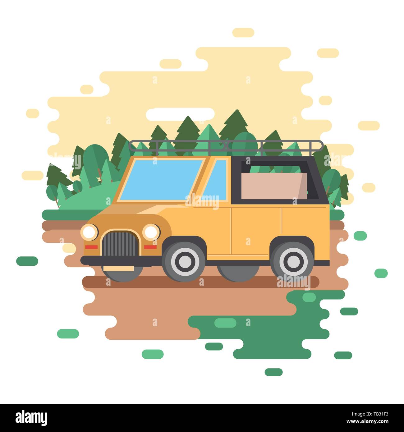 Véhicule camion Safari tour Illustration de Vecteur