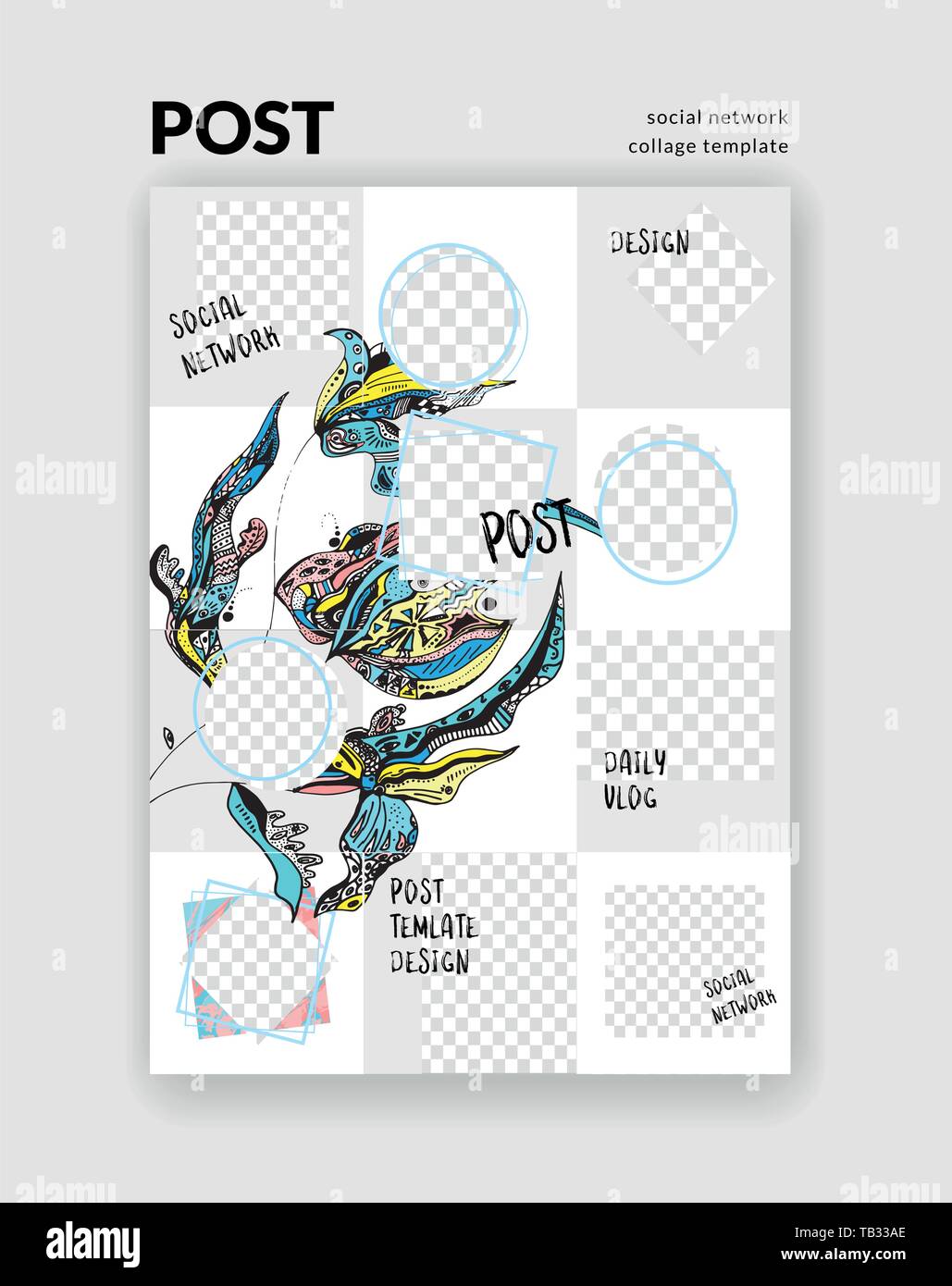 Réseau social Bckgrounds pour poster. Ensemble de carrés modifiable après encodage templates.Vector couvrir Illustration de Vecteur