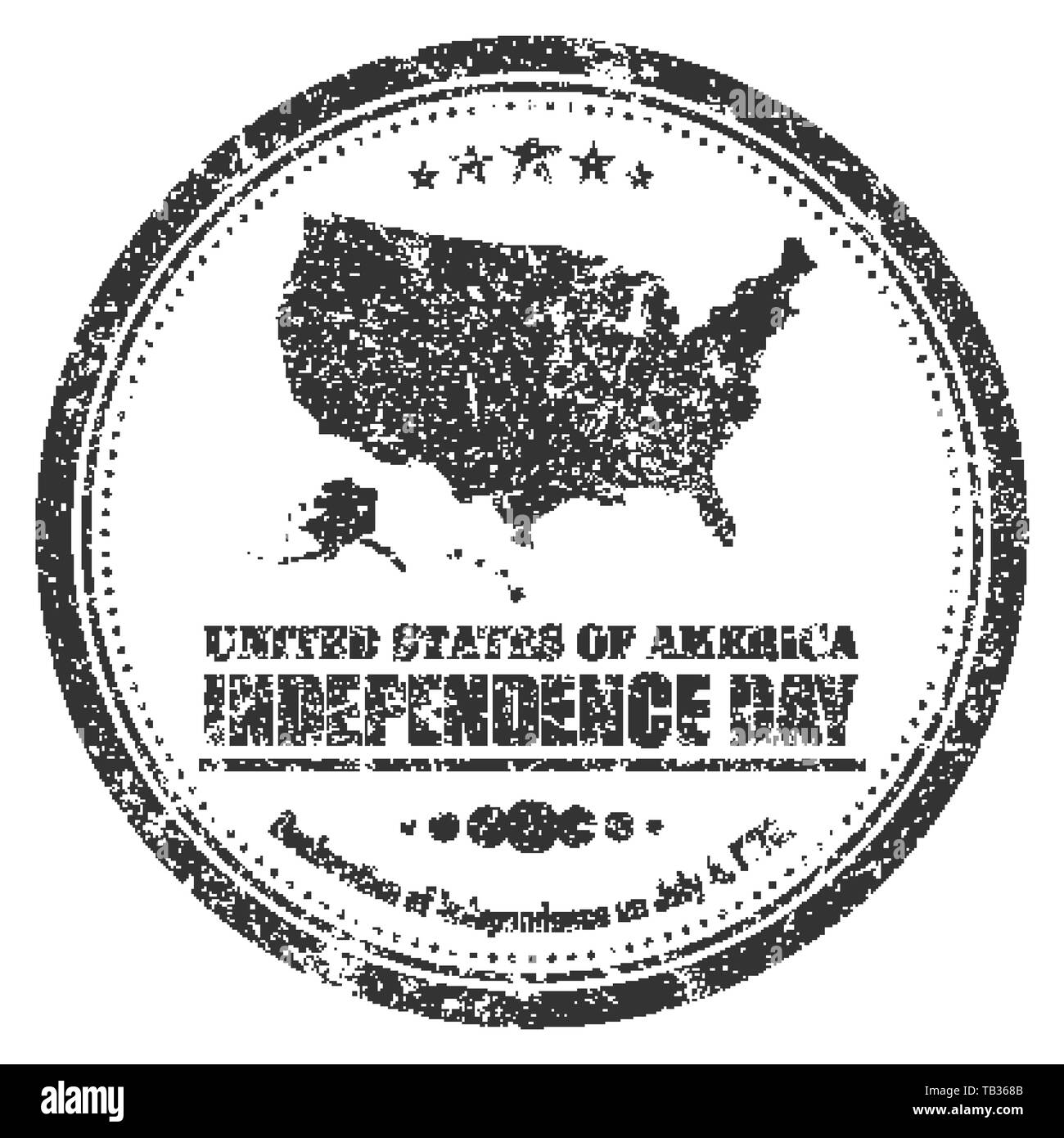 Carte de l'Amérique symbole de timbres . Grunge design . 4 juillet Jour de l'indépendance concept . Vector . Illustration de Vecteur