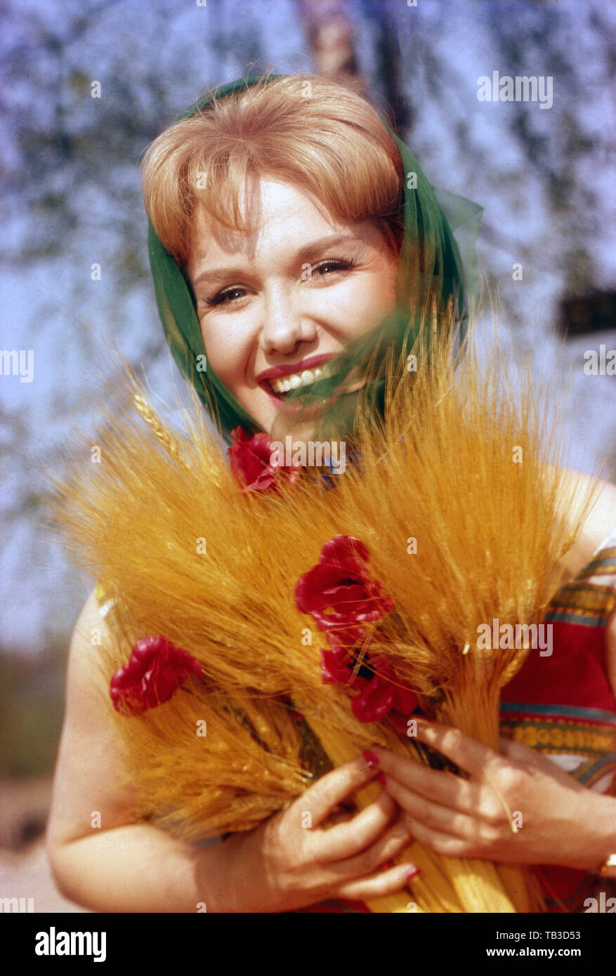 Maria Sebaldt, deutsche Schauspielerin, Deutschland Ende 1950er Jahre. L'actrice allemande Maria Sebaldt, Allemagne fin des années 50. Banque D'Images