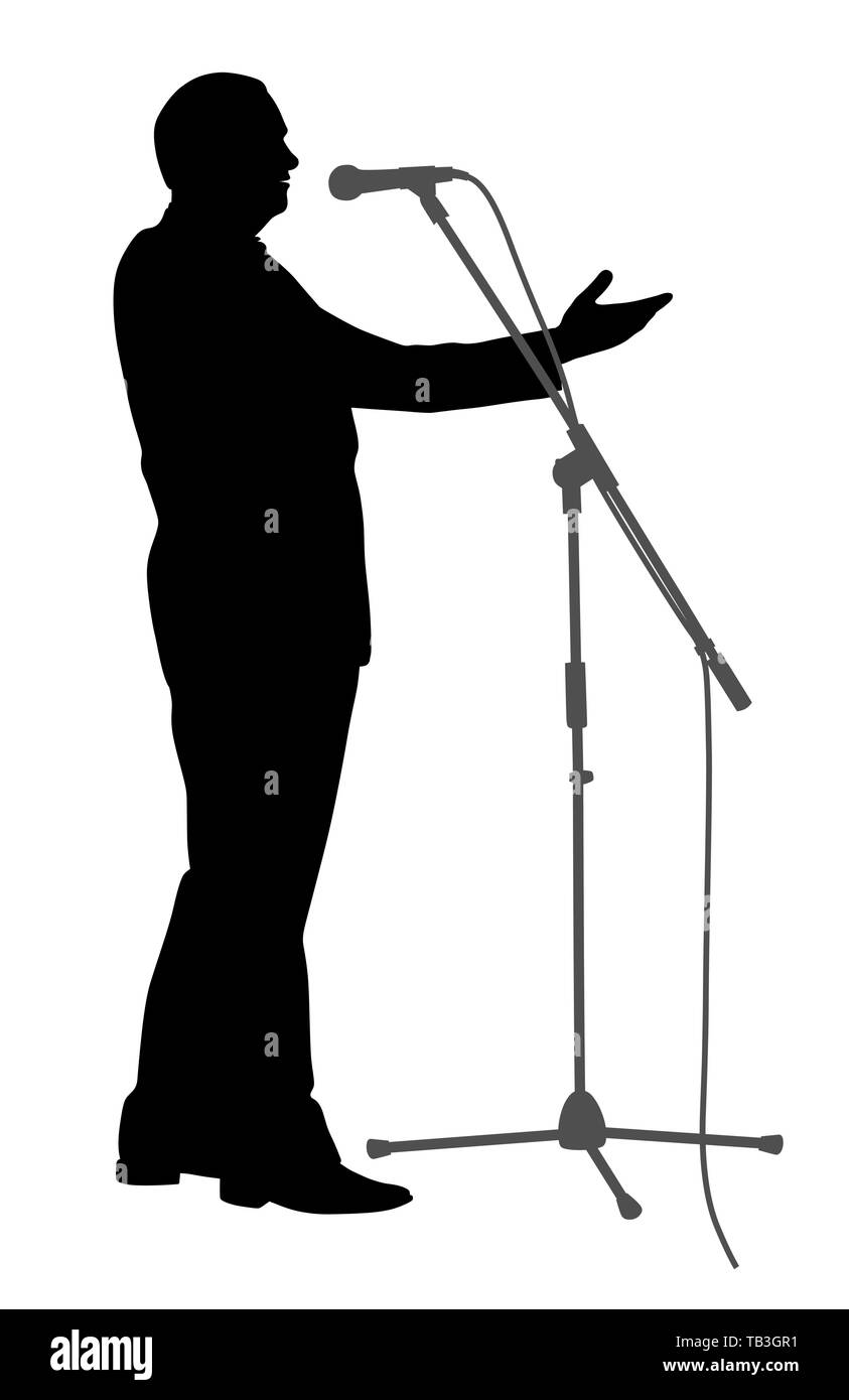 Homme d'homme présentateur homme politique le président ou chargé de la prise de parole en public ou des discours de motivation Illustration de Vecteur