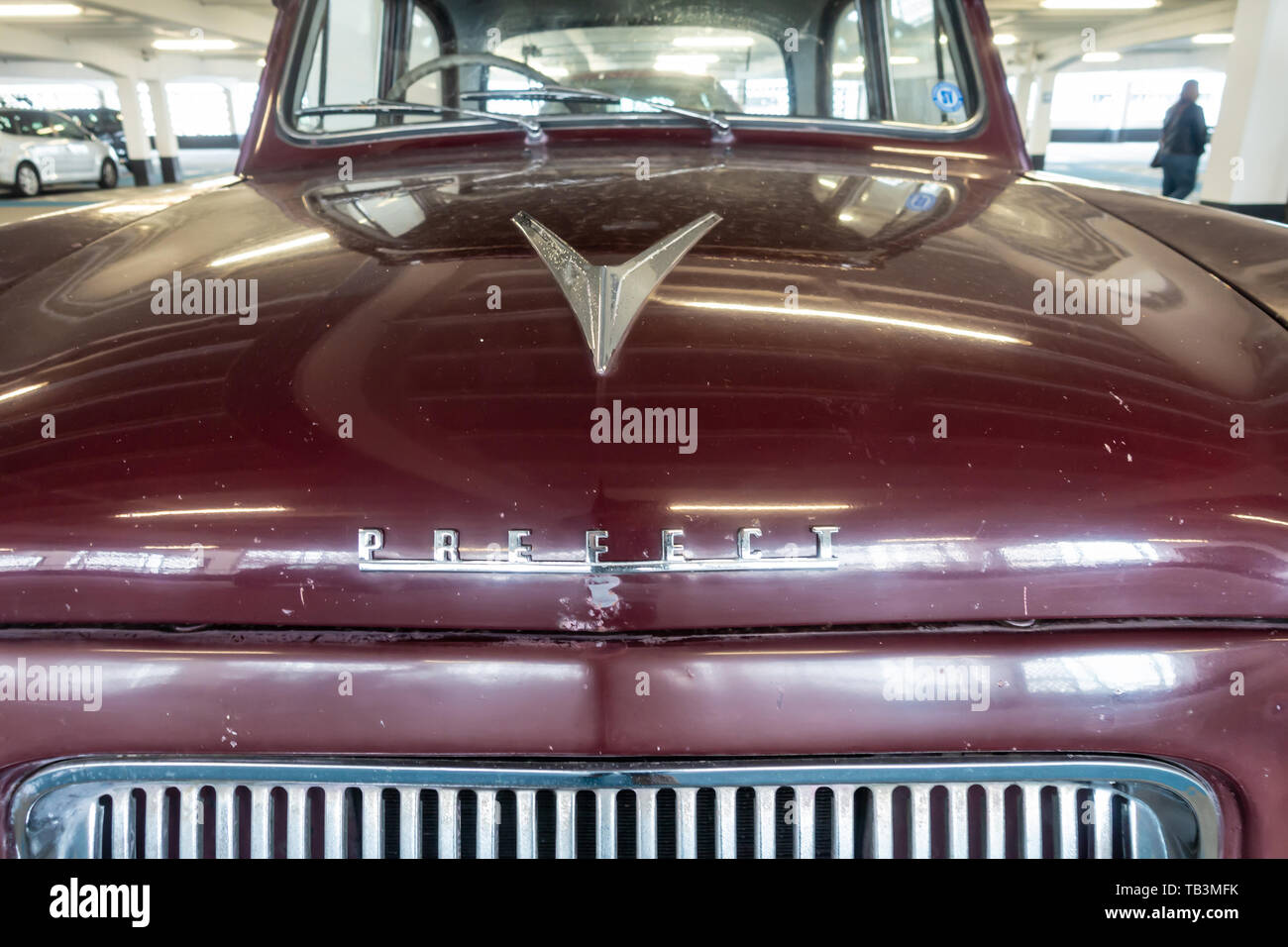 Bonnet d'un 1950 Ford voiture vintage parfait. Banque D'Images