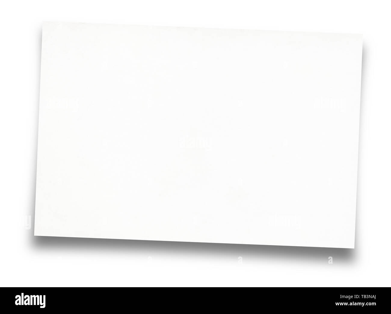 Feuille de papier blanc isolé sur fond blanc Banque D'Images