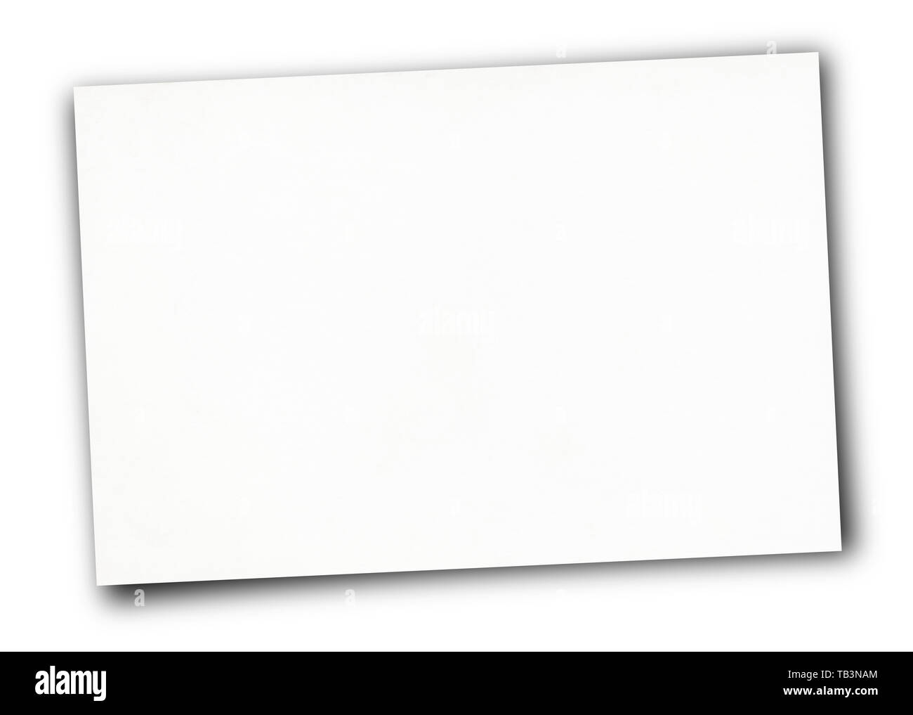 Feuille de papier blanc isolé sur fond blanc Banque D'Images