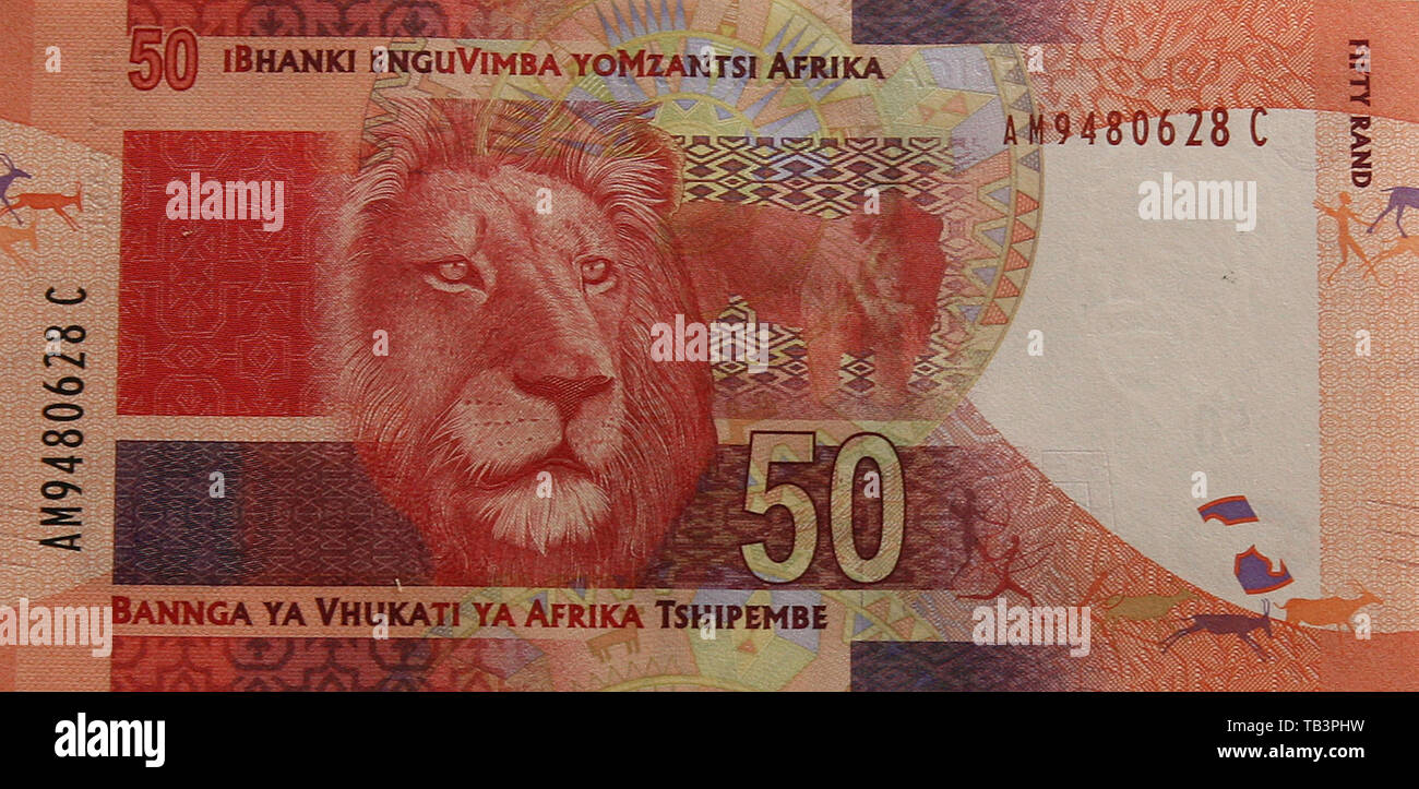 Monnaie, Afrique du Sud, billet, cinquante Rand Banque D'Images