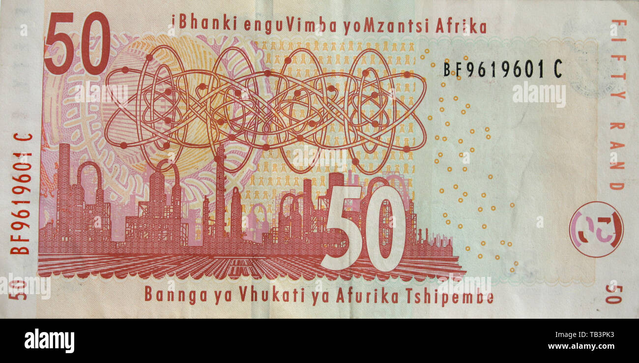 Monnaie, Afrique du Sud, billet, cinquante Rand Banque D'Images