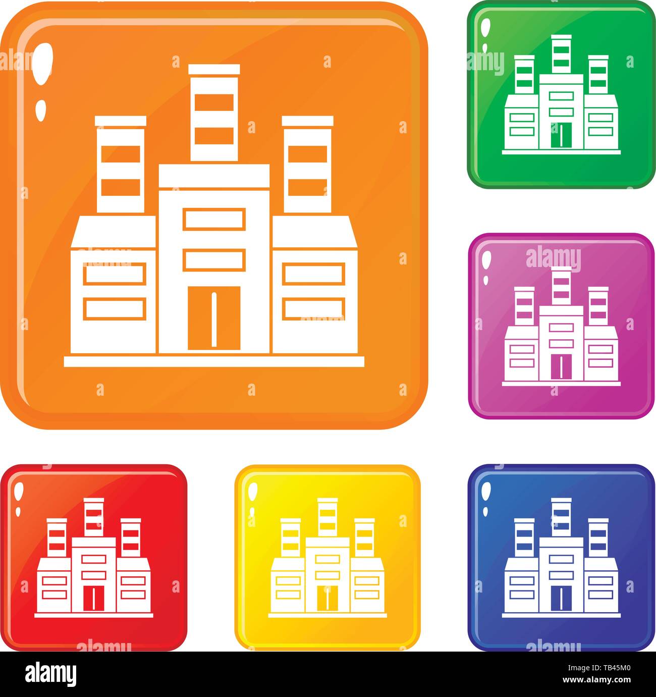 Icônes de raffinerie couleur vecteur Illustration de Vecteur