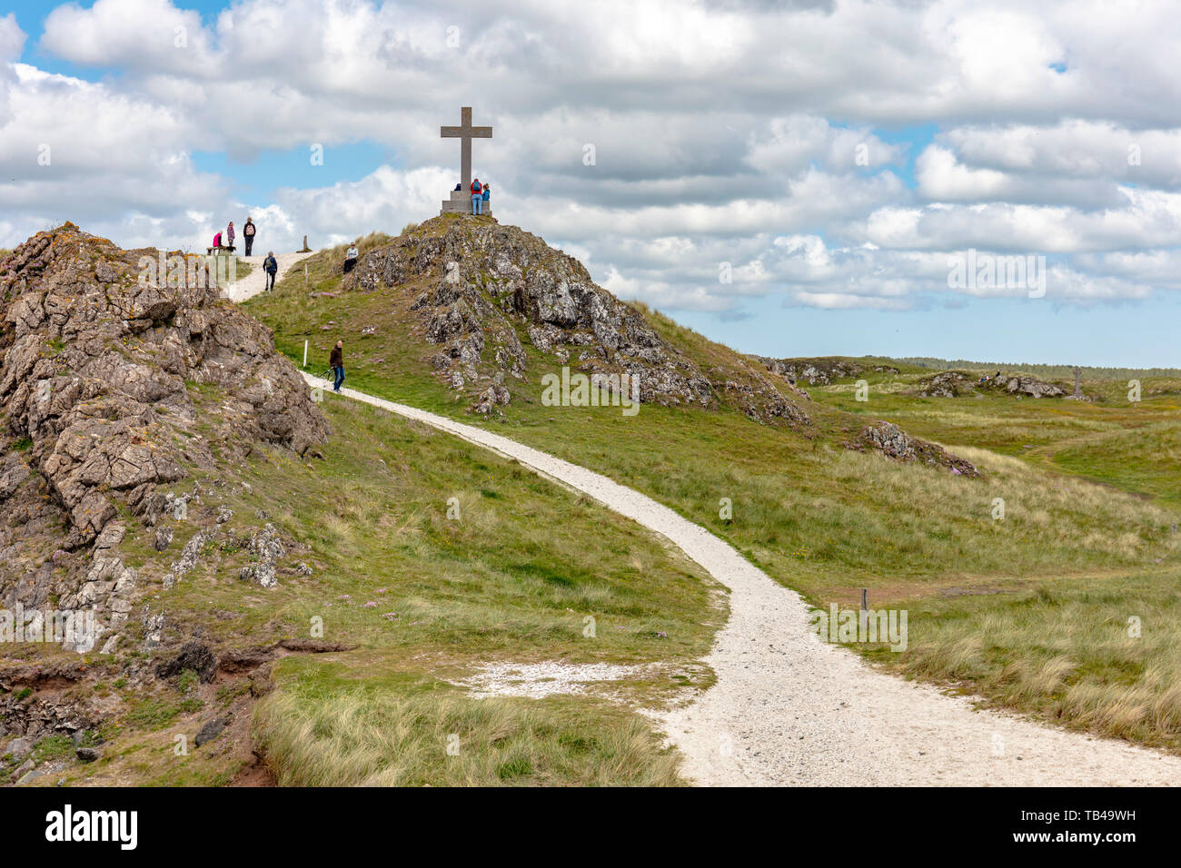 Crucifix, l'île Llanddwyn, Anglesey Banque D'Images