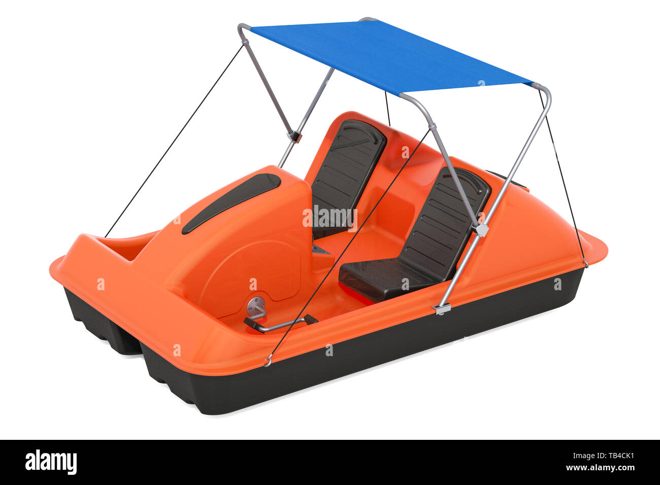 Bateau à aubes avec auvent, 3D Rendering isolé sur fond blanc Banque D'Images