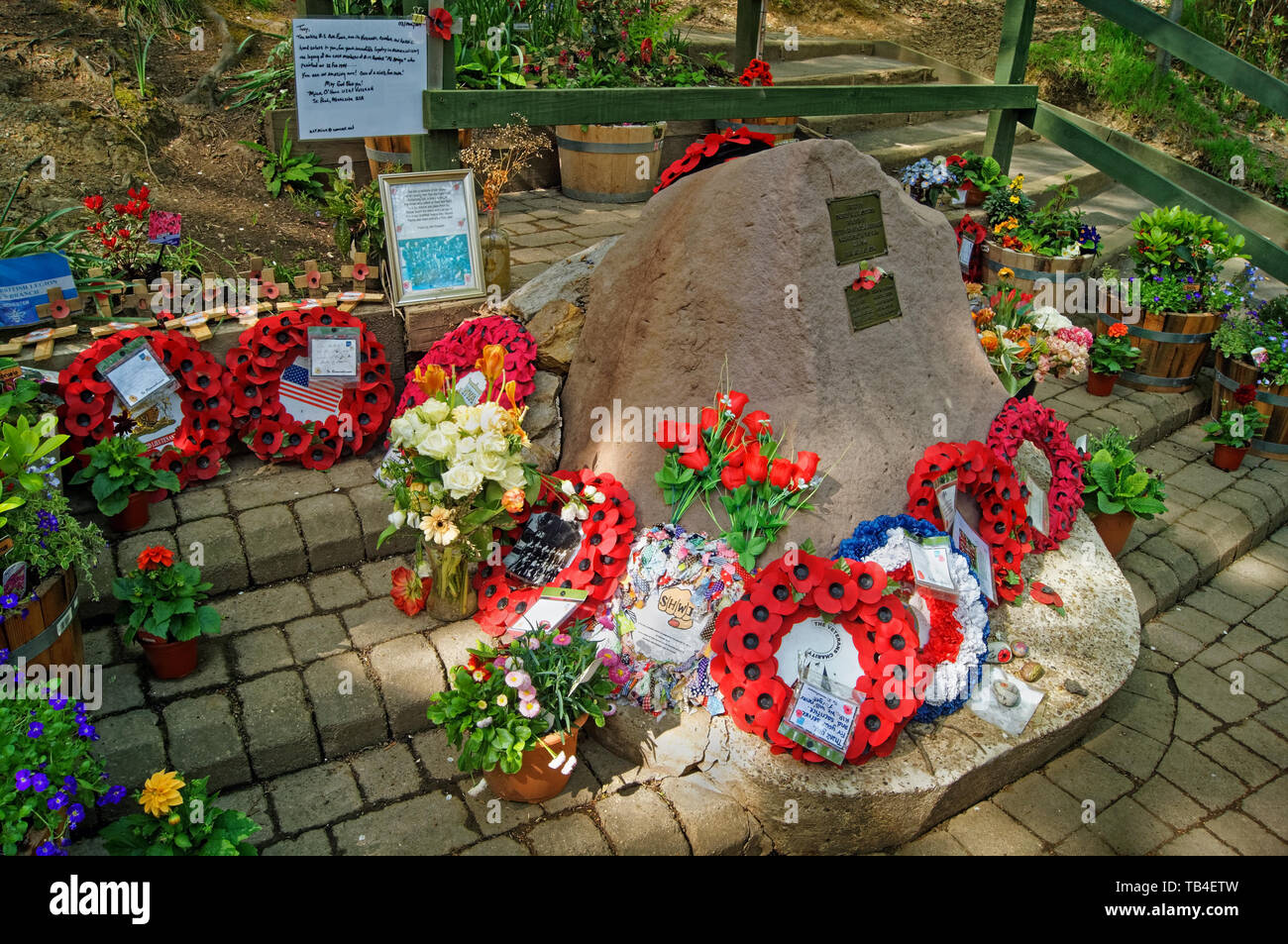 Royaume-Uni, South Yorkshire, Sheffield, Endcliffe Park, Mi Amigo Memorial. Banque D'Images