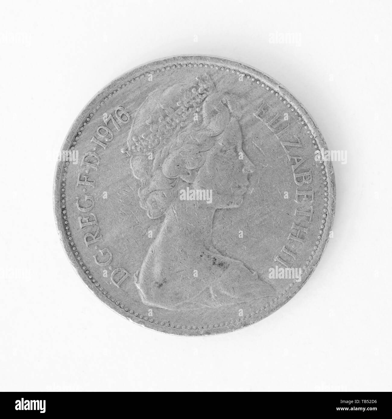 La nouvelle pièce de 10 pence - 1976 Banque D'Images