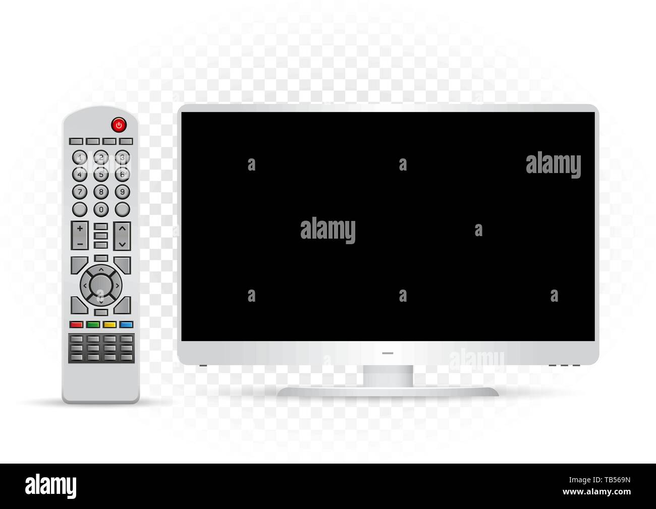 TV avec télécommande blanc Illustration de Vecteur