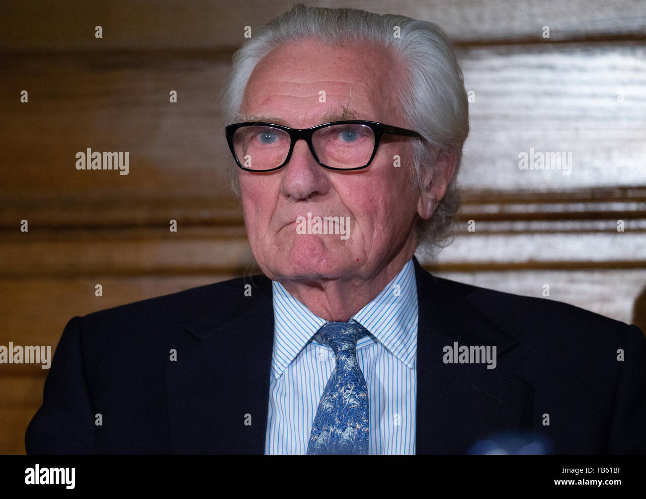 Michael Heseltine, ancien vice-premier ministre, est nommé Président du Mouvement européen. Suspendu par les conservateurs pour voter Lib Dems. Banque D'Images