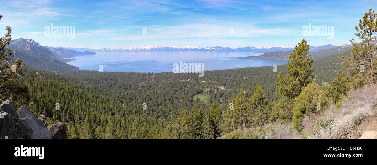 Crystal Bay depuis le Mont Rose, le lac Tahoe, Nevada Banque D'Images