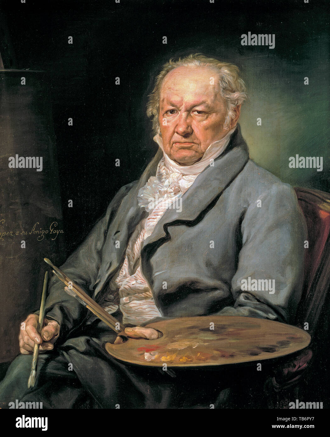 Goya. Portrait de Francisco de Goya (1746-1828), peinture à l'huile sur toile par Vicent López Portaña, 1826 Banque D'Images