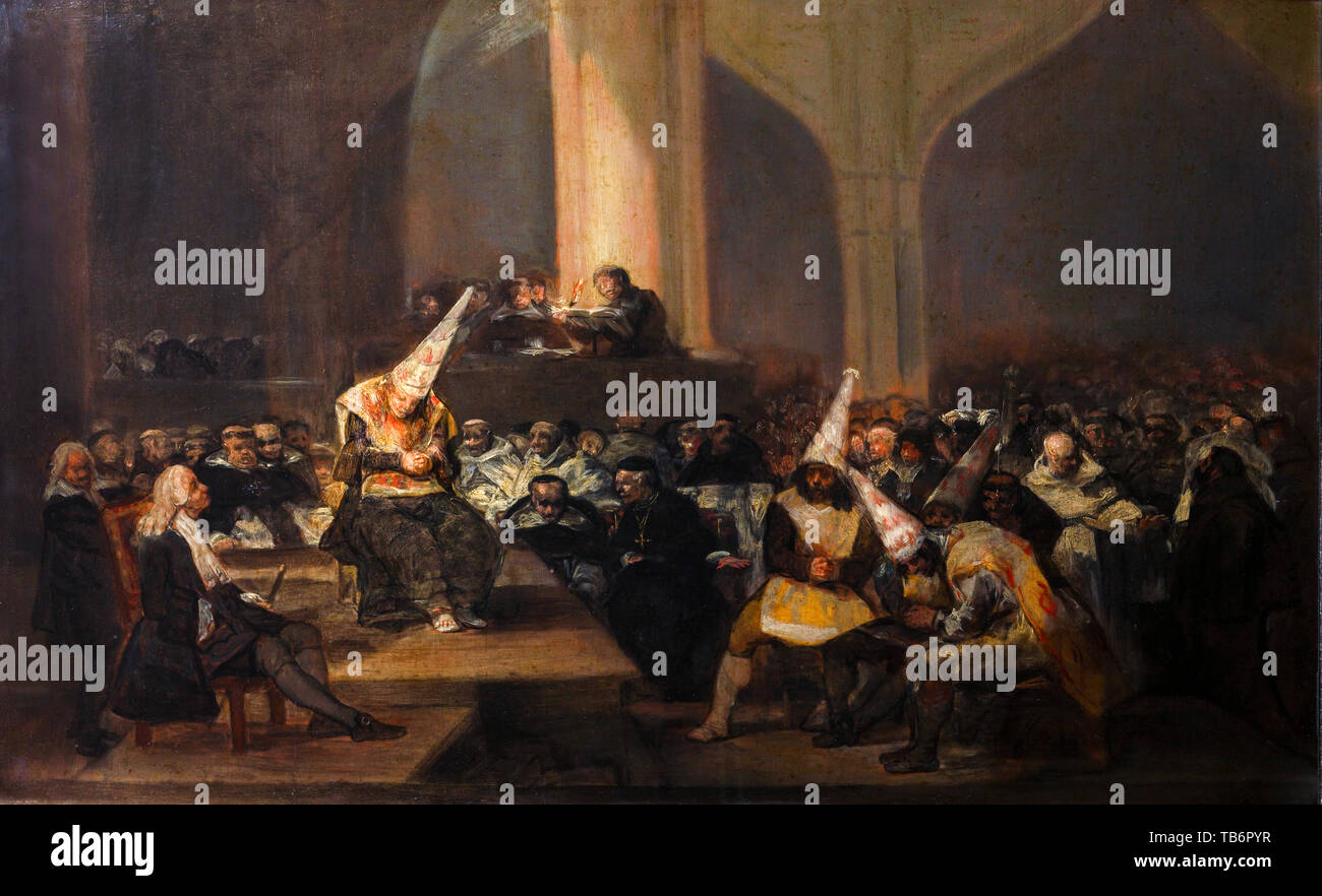 Francisco Goya, Inquisition espagnole, le Tribunal de l'Inquisition, peinture, vers 1808 Banque D'Images