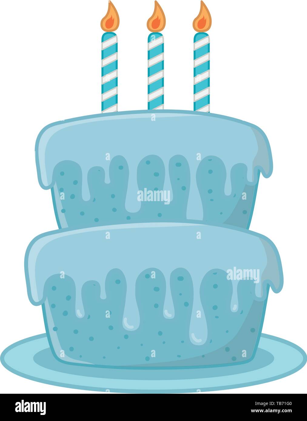 Gâteau d'anniversaire avec des bougies allumées vector illustration graphic design Illustration de Vecteur