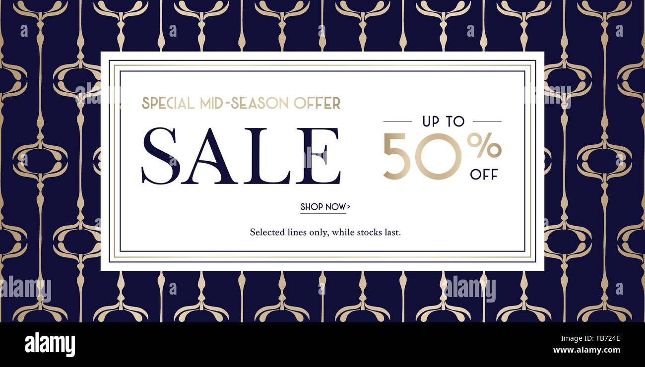Or Art Nouveau Handdrawn Banniere Horizontale Promotion En Accolade La Campagne Publicitaire De Luxe Design Les Medias Sociaux Graphiques Parfait Pour La Beaute La Mode O Image Vectorielle Stock Alamy