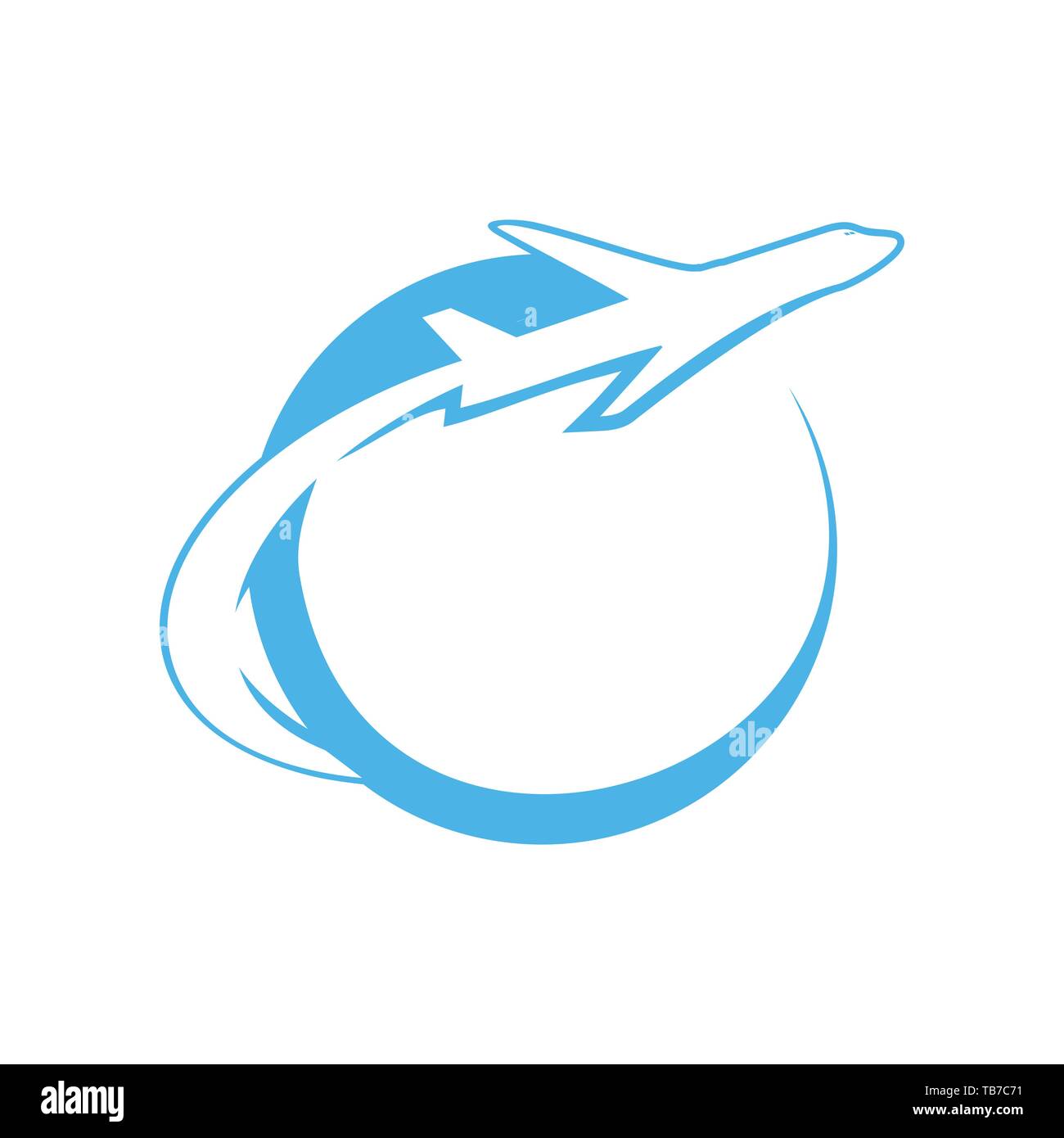 Globe bleu Swoosh Vol Symbole vecteur modèle de conception de logo graphique Illustration de Vecteur