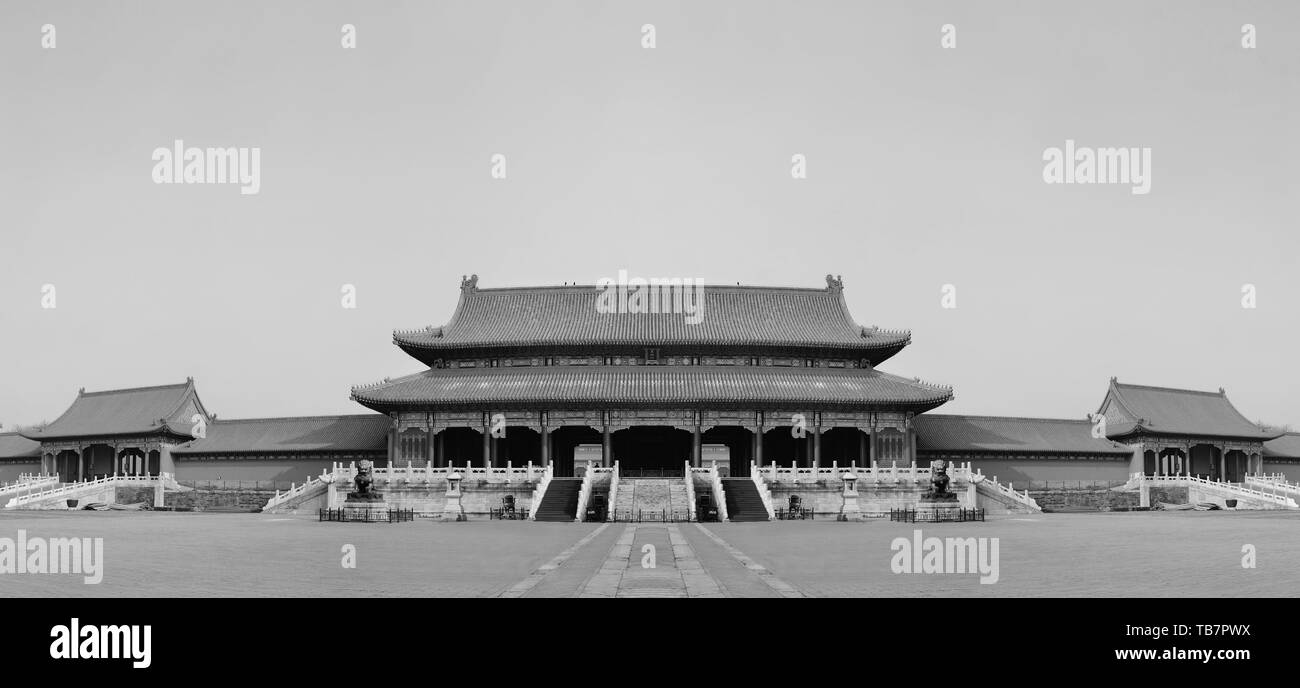 L'architecture historique de l'établissement panorama de la Cité interdite à Pékin. Banque D'Images