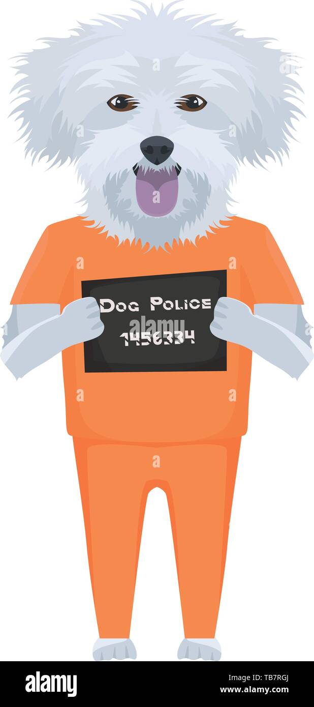 Photo Police uniforme pénitentiaire - Maltais de l'électroniques de chien coupable. Le petit chien peut être ​​Eyes en colère pas de chien. Illustration de Vecteur