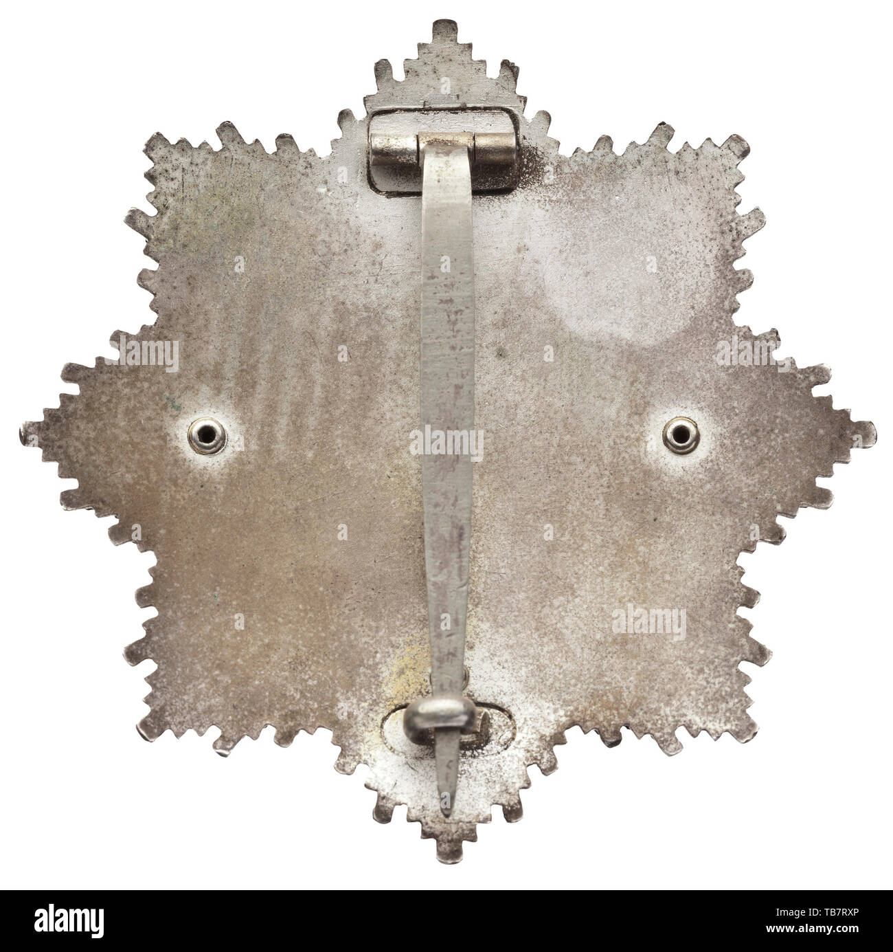 La Croix allemande en Or - light Zimmermann production, l'étoile d'argent, corps, cupal laminées à l'appliqué fixé par quatre rivets creux, l'intérieur de l'axe de fixation, poinçonnés de '20', le PKZ Numéro de la C.F. La société ferme dans Pforzheim. Un exemple très peu utilisé, en excellent état et avec émail noir parfaitement intacte. Largeur 63 mm. Poids 44,5 g., historique historique du 20ème siècle, Editorial-Use-seulement Banque D'Images