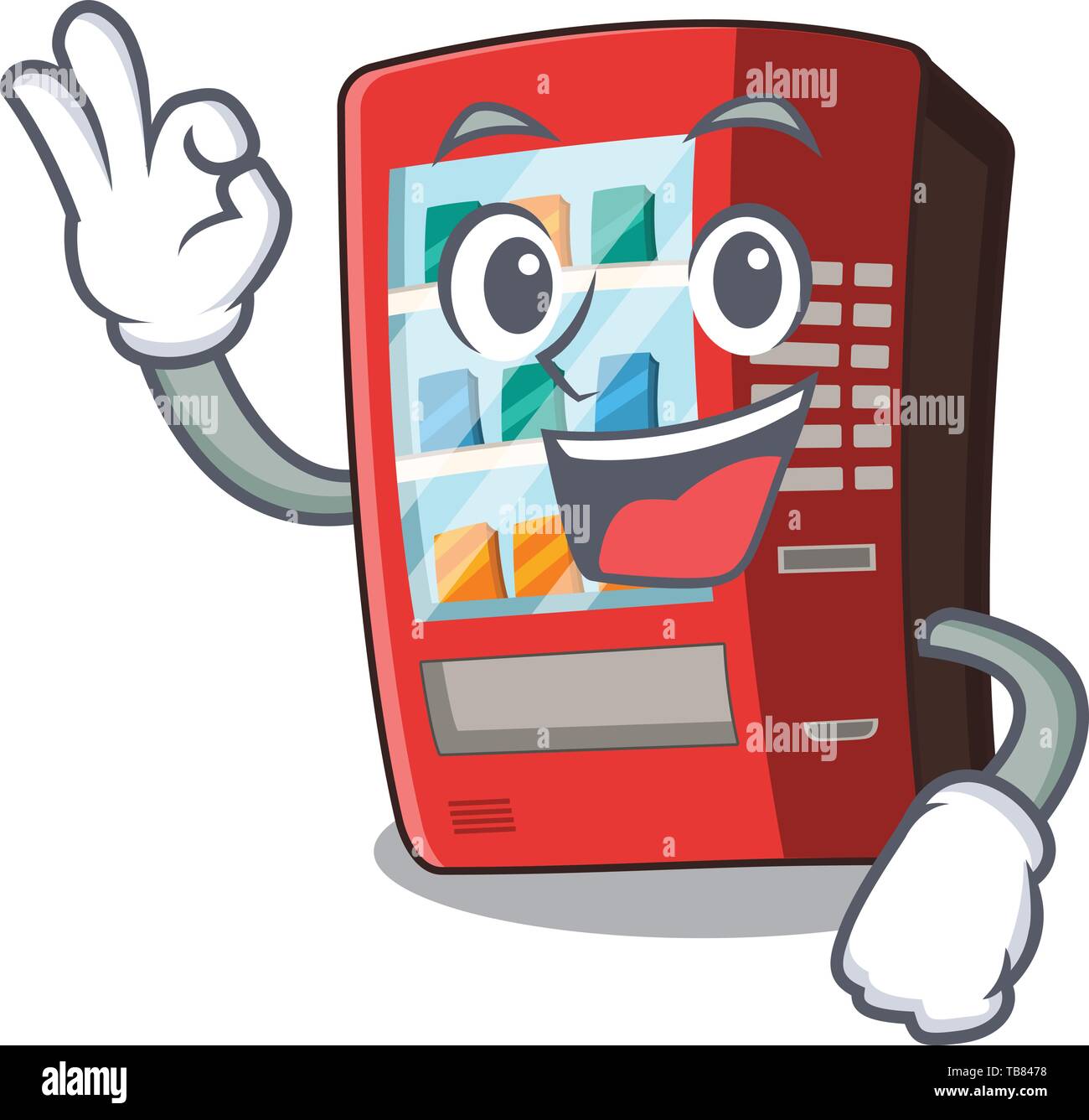 Très bien isolé avec le distributeur automatique mascot Illustration de Vecteur