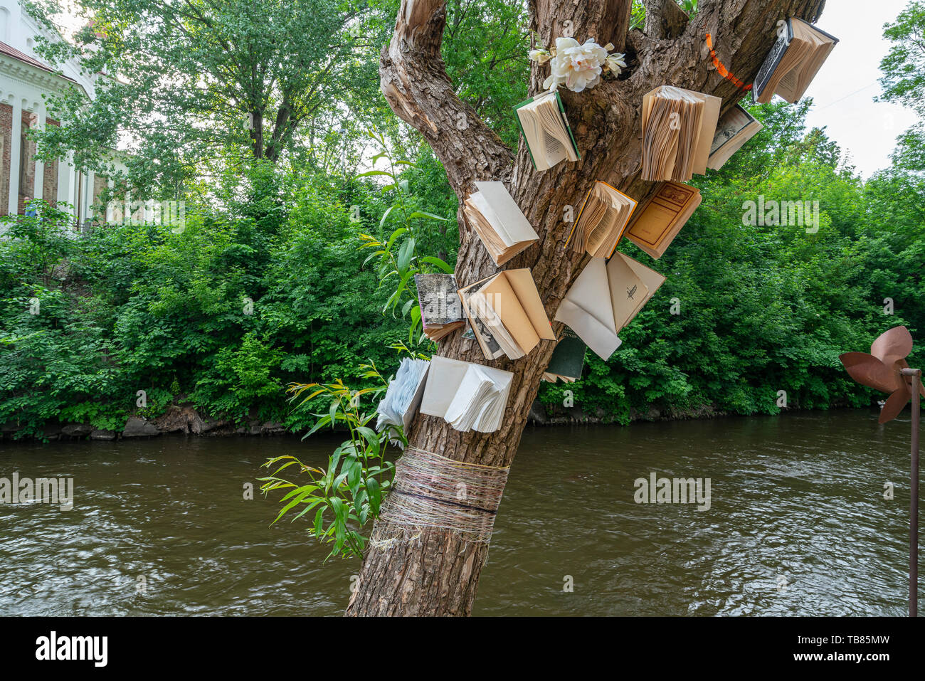 Vilnius, Lituanie. Mai 2019. Une vue sur la caractéristique ateliers et des ateliers d'artistes dans le quartier Uzupis Banque D'Images