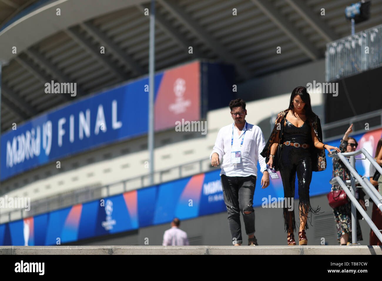 Pilar Rubio Fernandez, épouse du joueur du Real Madrid Sergio Ramos et présentateur de télévision espagnole arrive au stade de la finale de la Ligue des Champions - Bâtir l'avenir du match entre Tottenham Hotspur v Liverpool, Wanda Stade Metropolitano, Madrid - 30 mai 2019 Banque D'Images