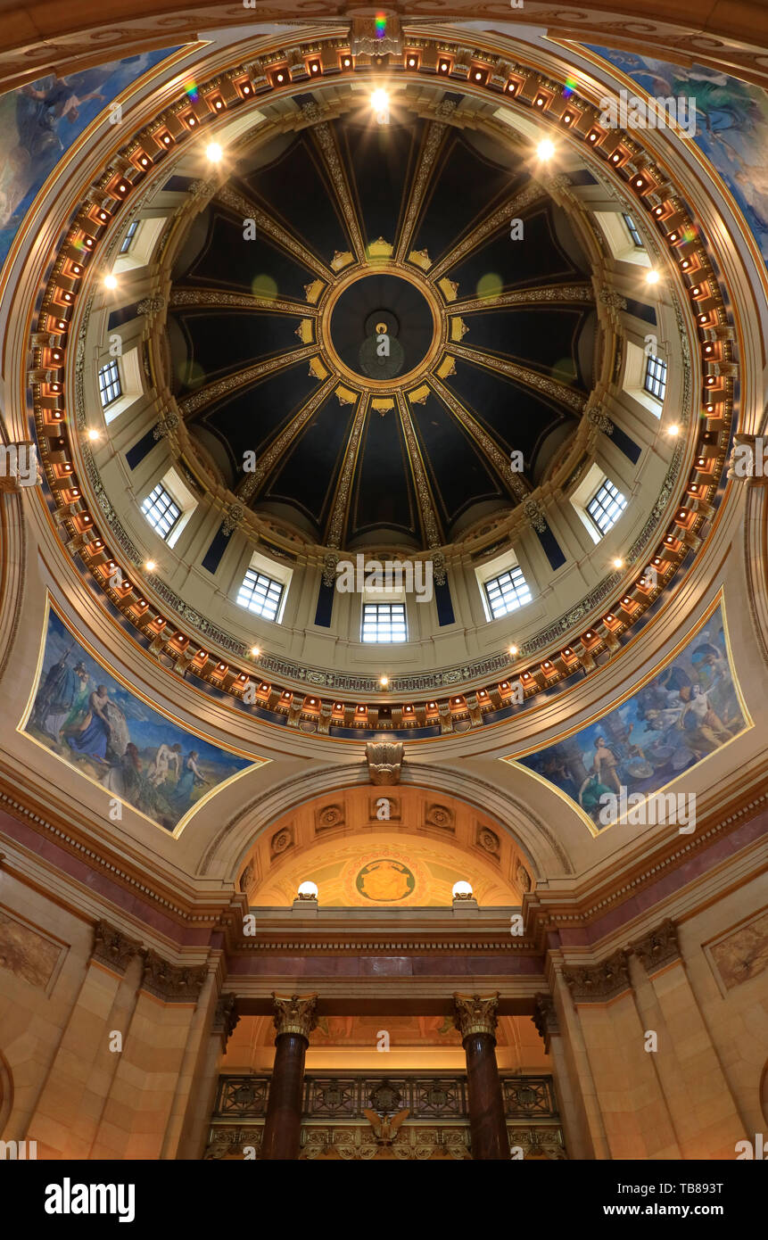 Vue de l'intérieur de Minnesota State Capitol's dome.Saint Paul.Minnesota.USA Banque D'Images