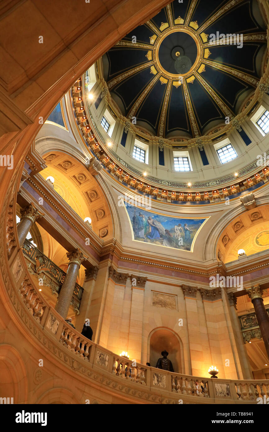 Vue de l'intérieur de Minnesota State Capitol's dome.Saint Paul.Minnesota.USA Banque D'Images