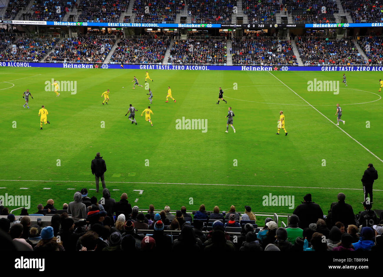 Match de football entre le Minnesota United FC et Columbus Crew SC de Allianz Domaine.Saint Paul.Minnesota.USA Banque D'Images