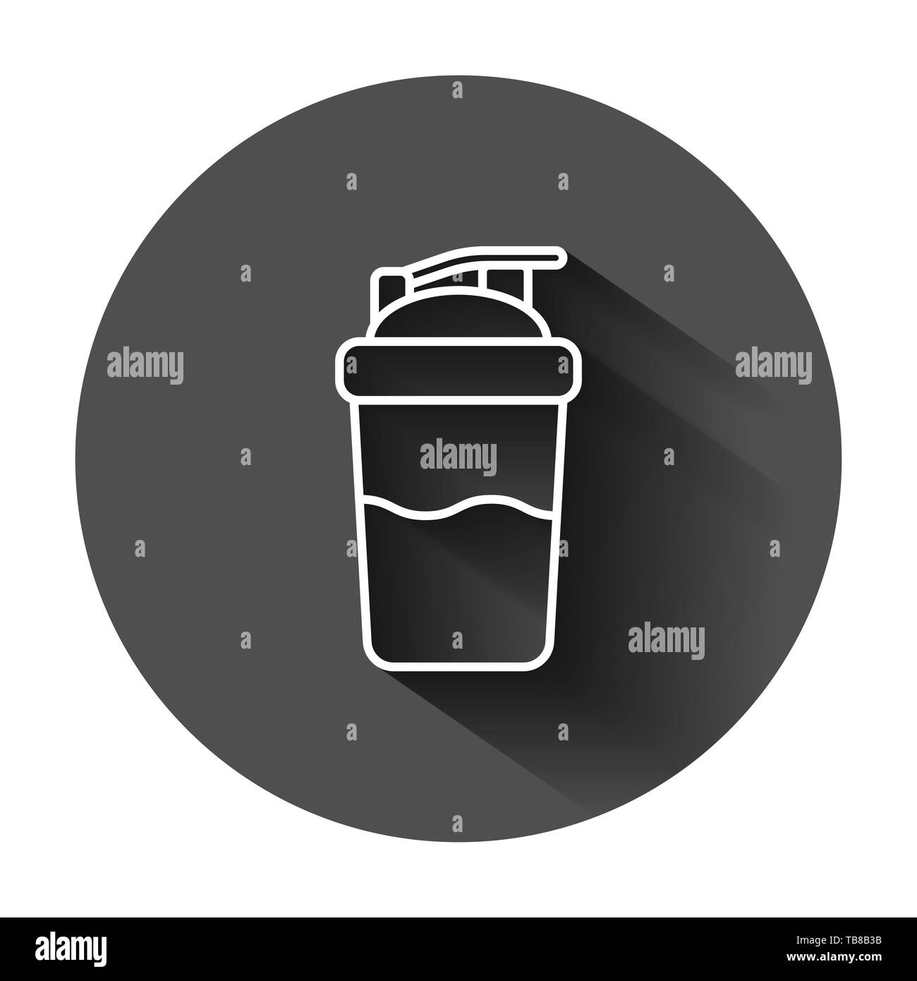 L'icône de style Shaker en télévision. Bouteille Sport vector illustration sur fond noir avec l'ombre. Récipient de forme physique concept d'entreprise. Illustration de Vecteur