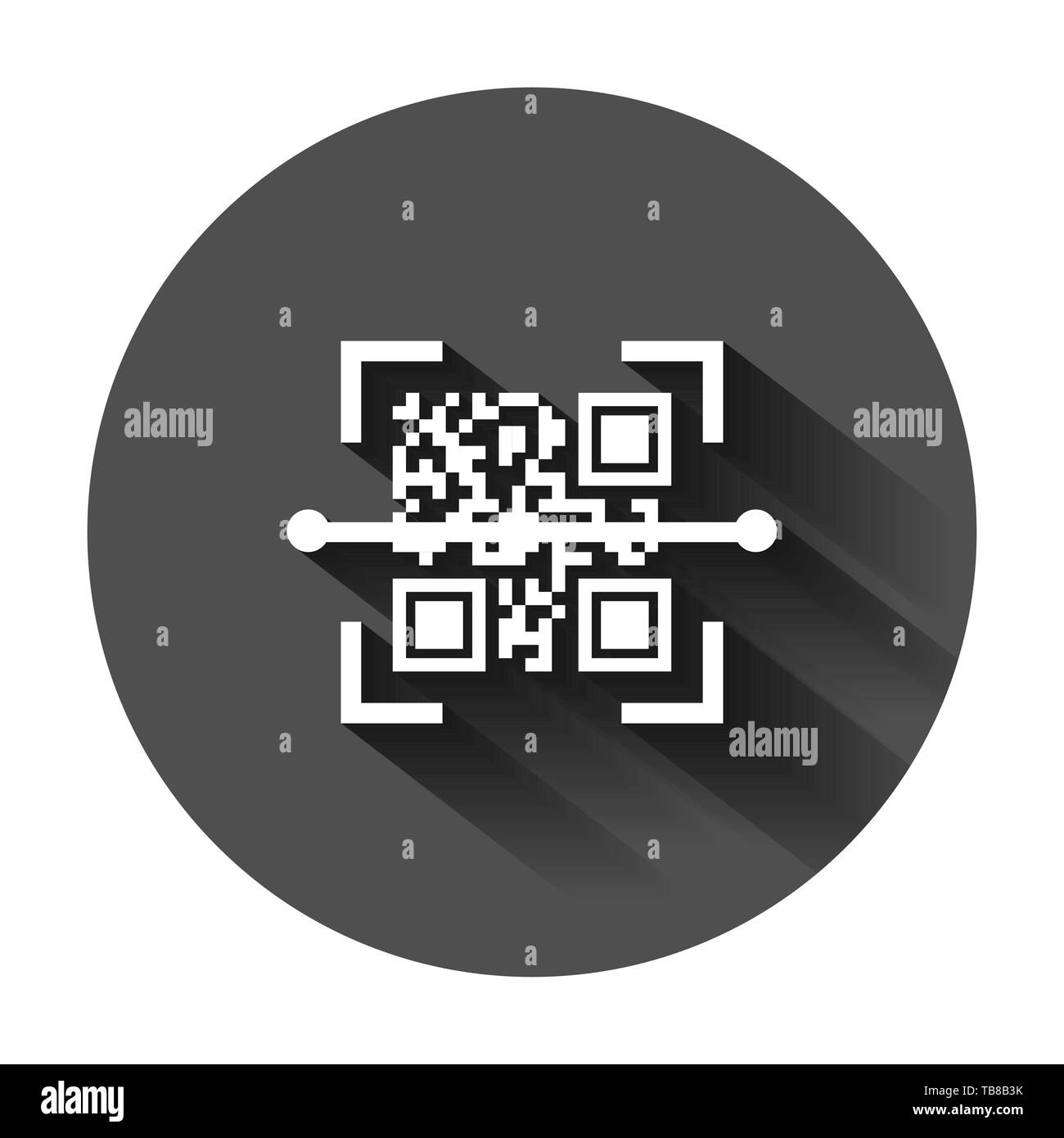 L'icône d'analyse de code qr en télévision style. Id Scanner vector illustration sur fond noir avec l'ombre. Concept d'affaires code-barres. Illustration de Vecteur