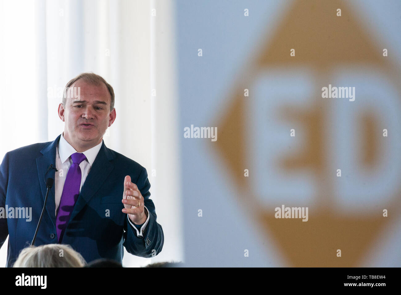 Londres, Royaume-Uni. 30 mai, 2019. Ed Davey, démocrate libéral Député de Kingston et de Surbiton et ancien secrétaire d'État à l'énergie et du changement climatique, fait un discours au centre de Londres alors qu'il lance sa campagne à la direction du parti à la suite d'excellents résultats pour le parti lors des dernières élections européennes et locales. Credit : Mark Kerrison/Alamy Live News Banque D'Images