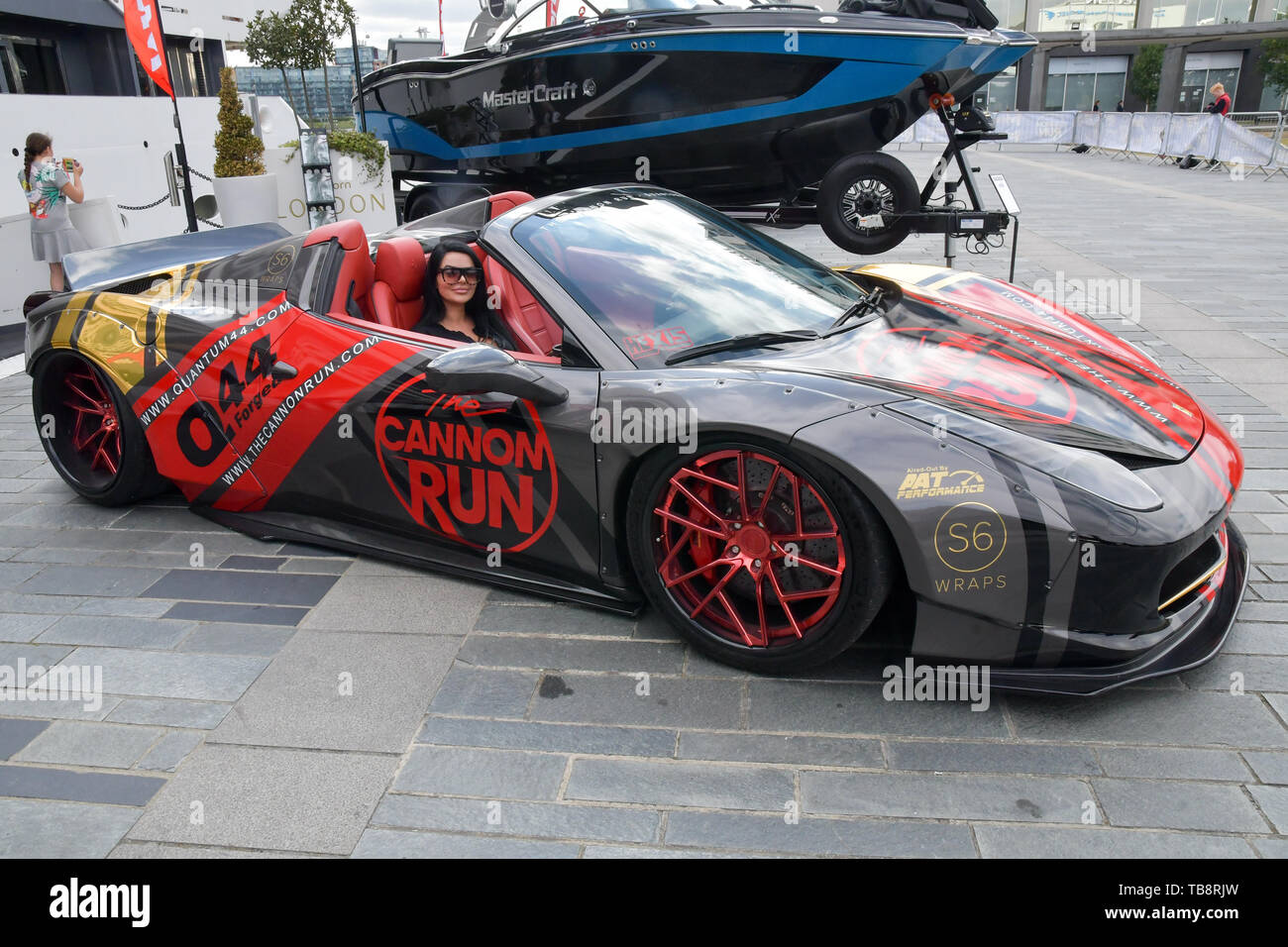 Londres, Royaume-Uni. 31 mai 2019. Voitures à l'expérience de conduite à la partie hôtes location de Sunborn Yacht, Royal Victoria Dock, le 31 mai 2019, Londres, Royaume-Uni. Credit Photo : Alamy/Capital Live News Banque D'Images