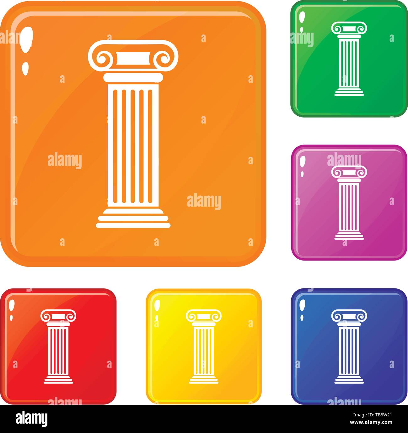 Colonne romaine icons set vector color Illustration de Vecteur