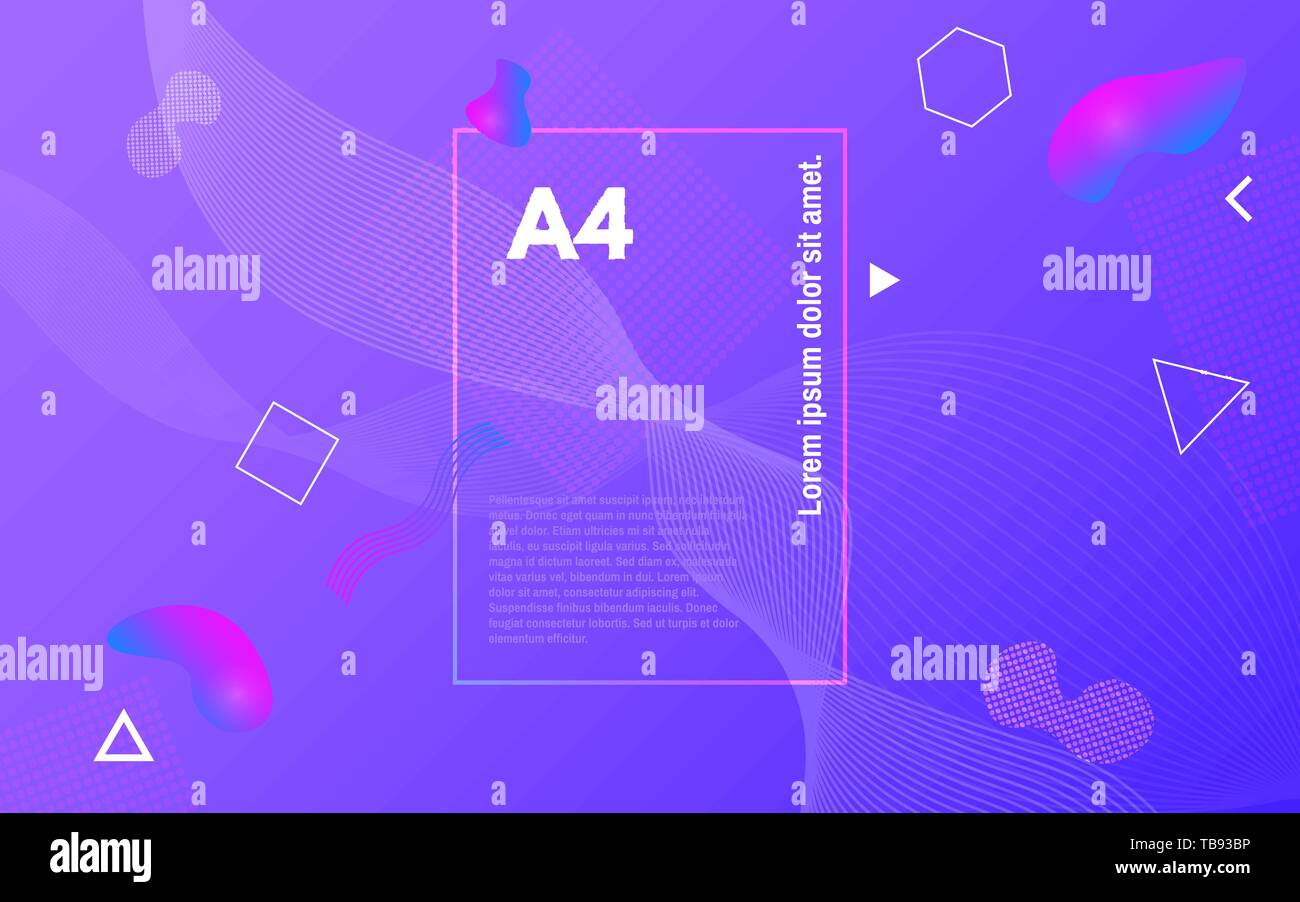 Des formes de couleur. Résumé Contexte géométrique. Design lumineux avec des éléments liquides. Toile fluide à la mode. La couverture d'entreprise modèle. Violet dynamique compos Illustration de Vecteur