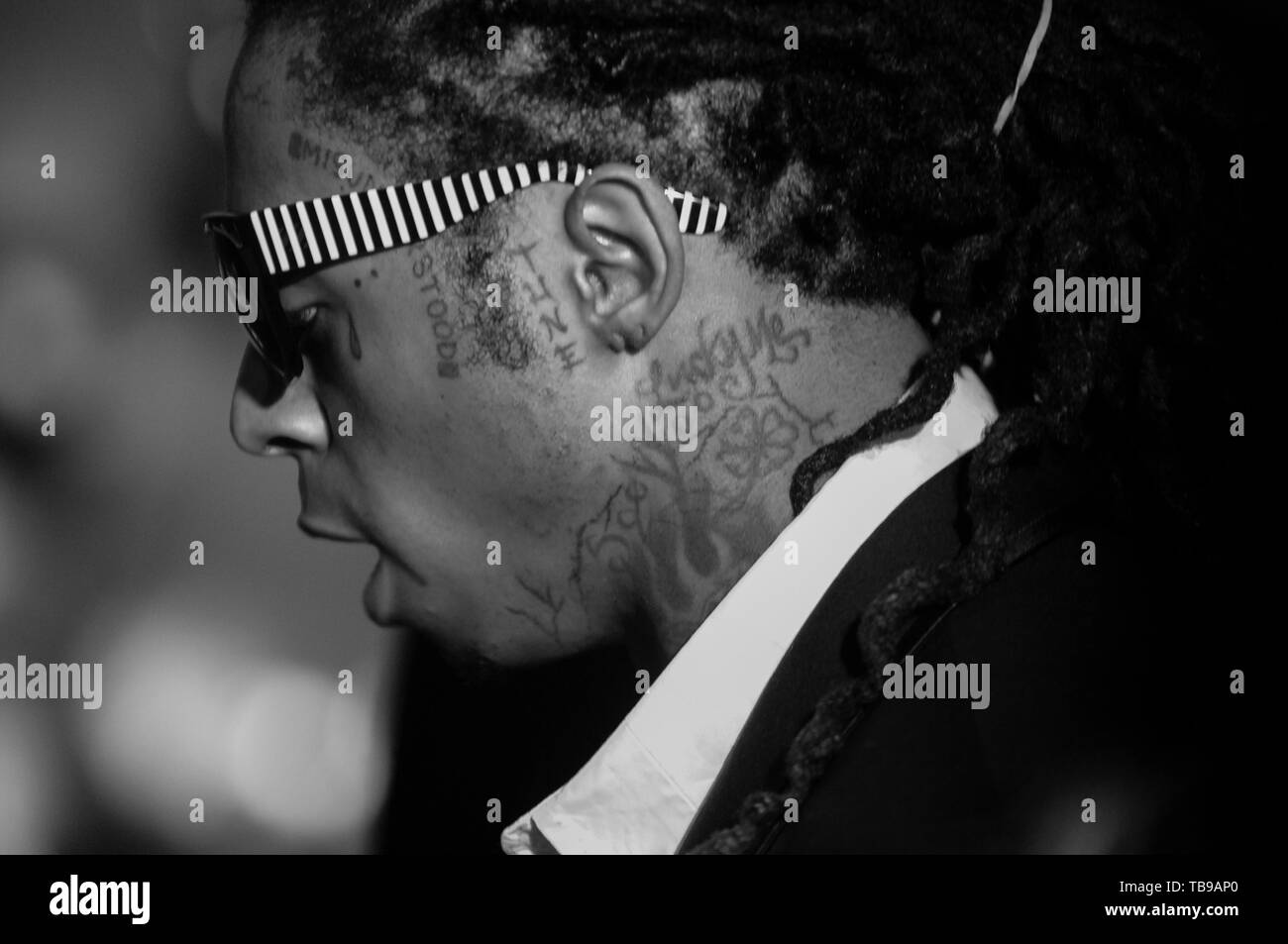 La star du rap Lil Wayne sur l'ensemble de sa musique vidéo 'Prom Queen' à la Birmingham High School‎ à Van Nuys, CA le 13 février 2009. Banque D'Images