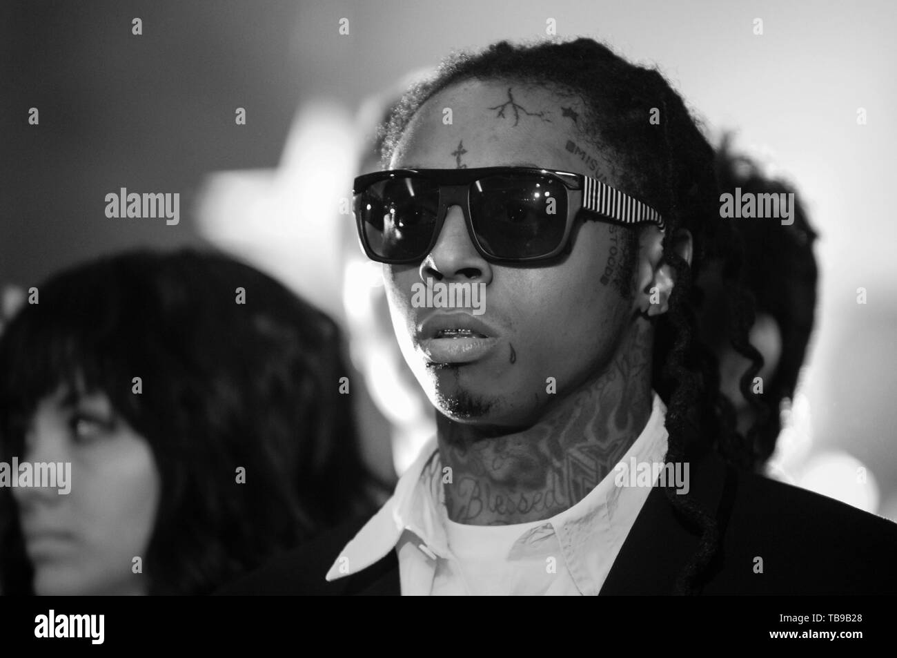 La star du rap Lil Wayne sur l'ensemble de sa musique vidéo 'Prom Queen' à la Birmingham High School‎ à Van Nuys, CA le 13 février 2009. Banque D'Images