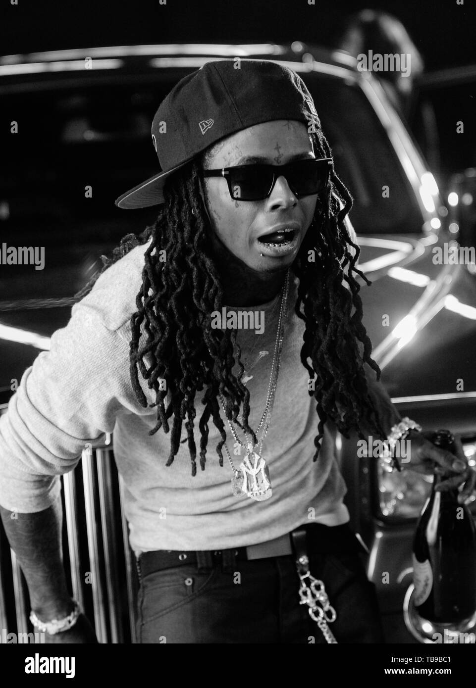 Le rappeur Lil Wayne sur l'ensemble de sa musique vidéo avec les jeunes de l'argent appelé "toutes les filles" tourné à Los Angeles, CA le 14 février 2009. Banque D'Images