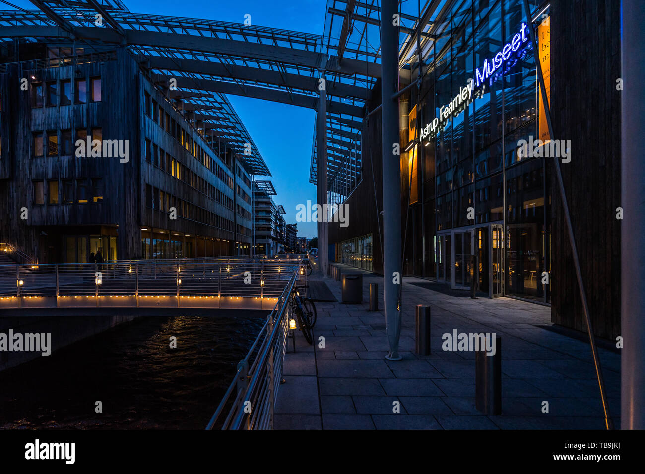 Entrée du musée Astrup Fearnley conçu par l'architecte italien Renzo Piano. Oslo, Norvège, août 2018 Banque D'Images