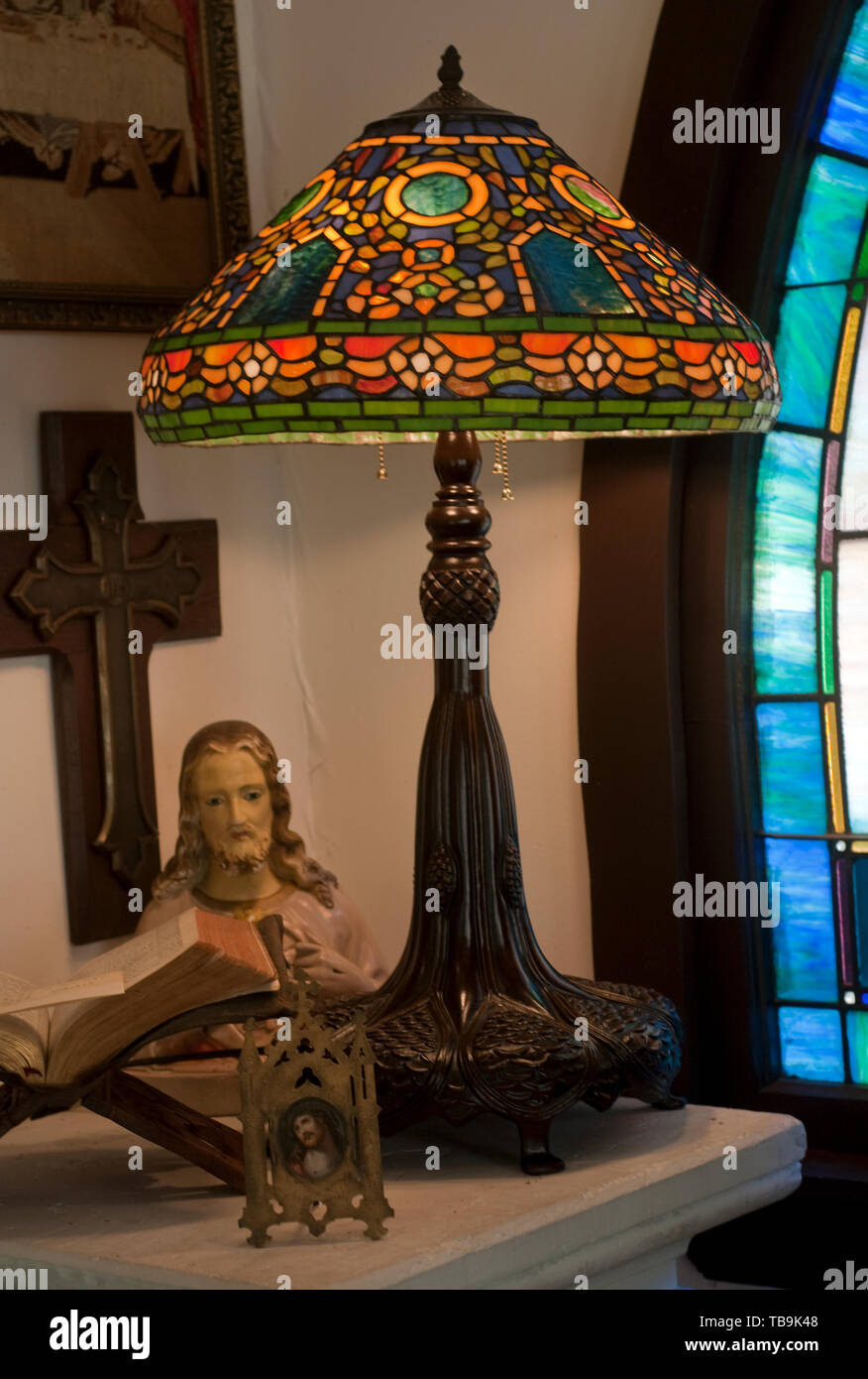 Un coin de prière est représenté dans la chapelle de la plantation au Rosewood Manor, également connu sous le nom de Sykes-Leigh House, le 16 avril 2010, à Columbus, Mississippi. Banque D'Images