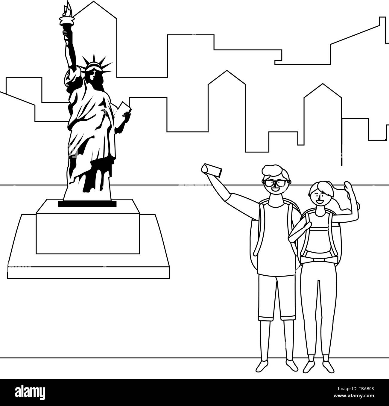 Statue de la Liberté à New York design, Voyage Voyage et tourisme vacances voyage thème Vector illustration Illustration de Vecteur