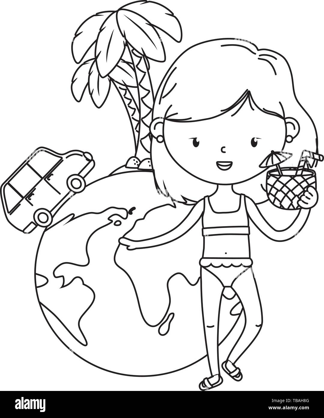 image voyage girl noir et blanc