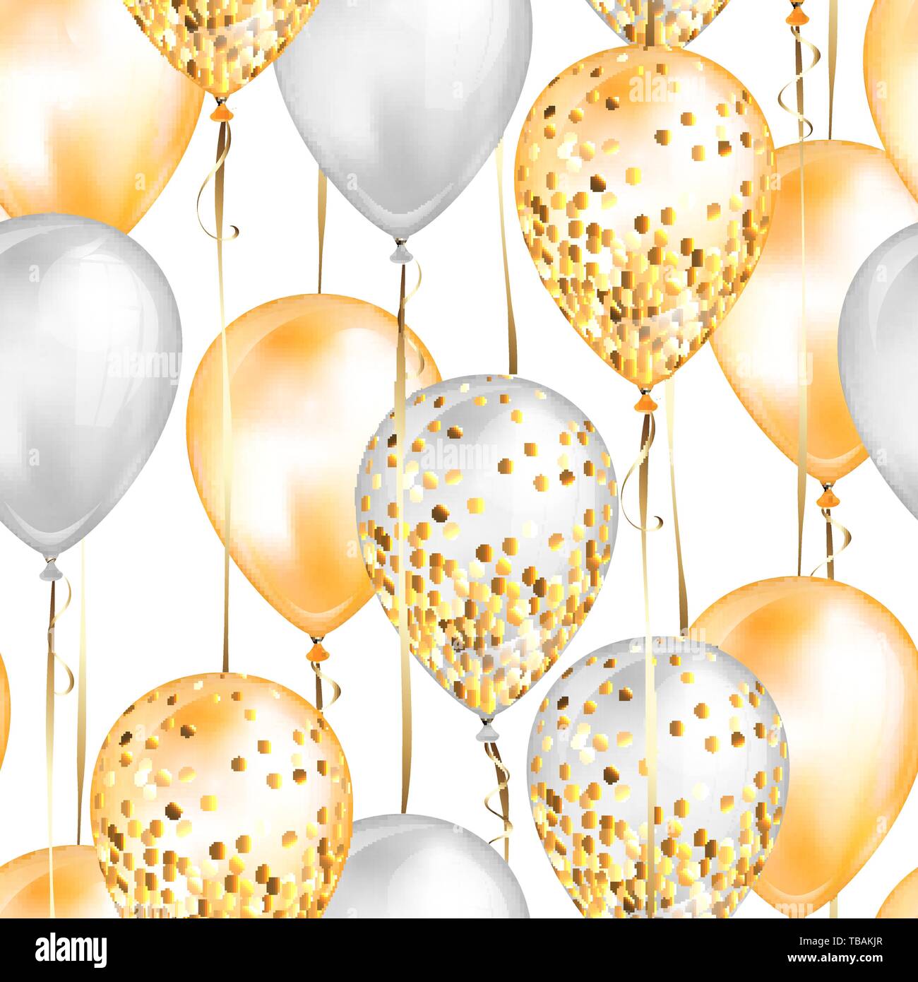 Avec motif transparent brillant blanc brillant d'or et de ballons d'hélium  3D réaliste avec des paillettes, du ruban d'or et décoration parfait pour  anniversaire bro Image Vectorielle Stock - Alamy