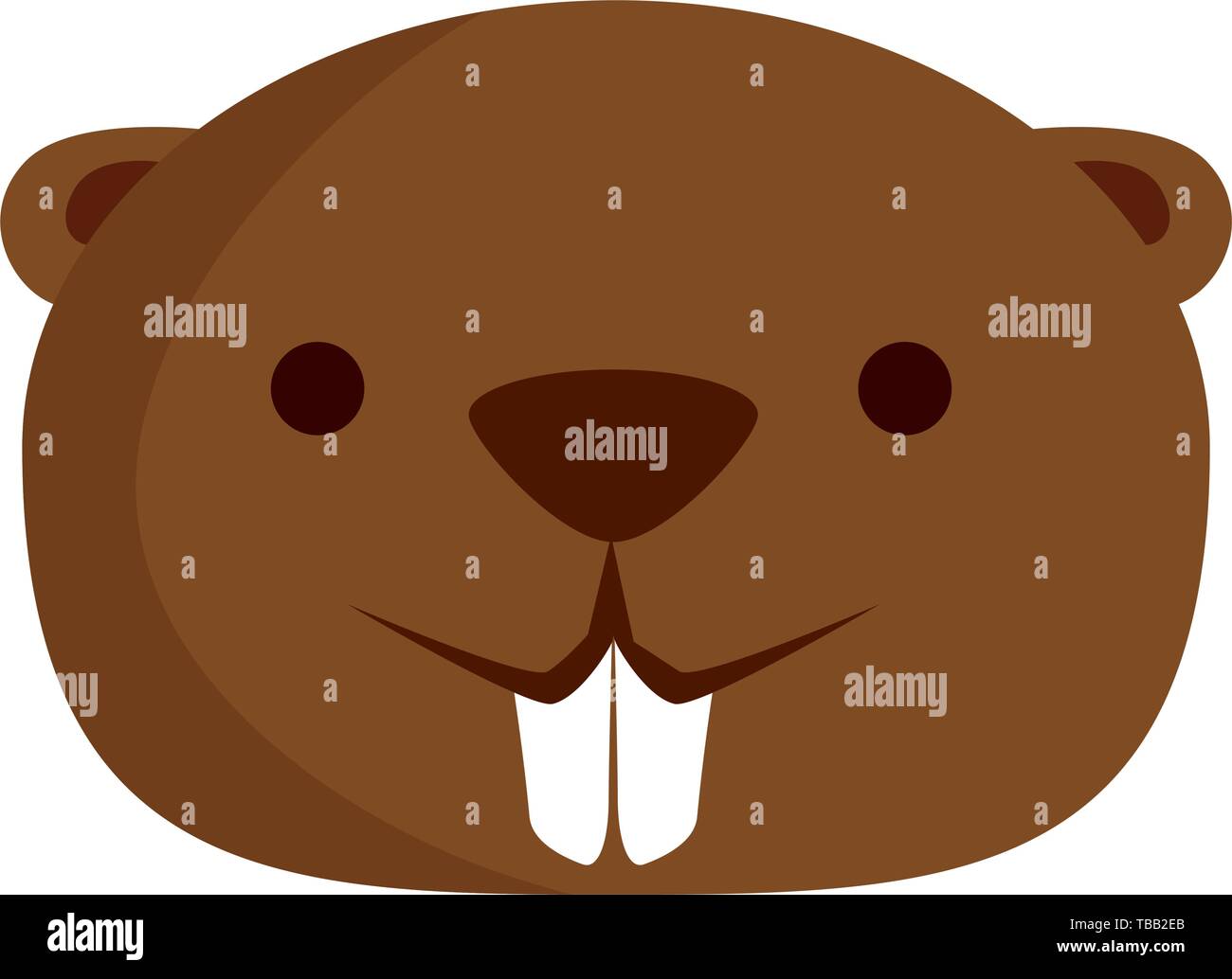 L'icône de l'animal mascotte de castor mignon Illustration de Vecteur