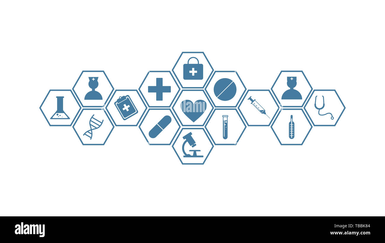 Ensemble d'icônes médicale Banque D'Images